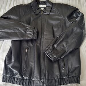 Preston & York Women's Zip Up Bomber Leather Jacket